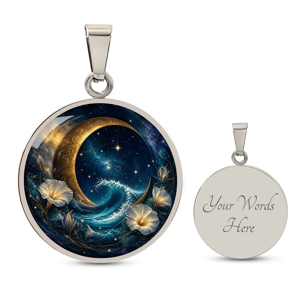 Crescent Moon Necklace | Celestial Ocean Pendant