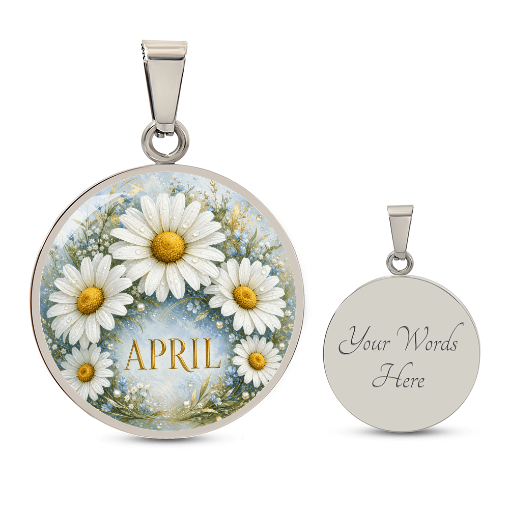 April Birth Flower Necklace | Daisy Pendant