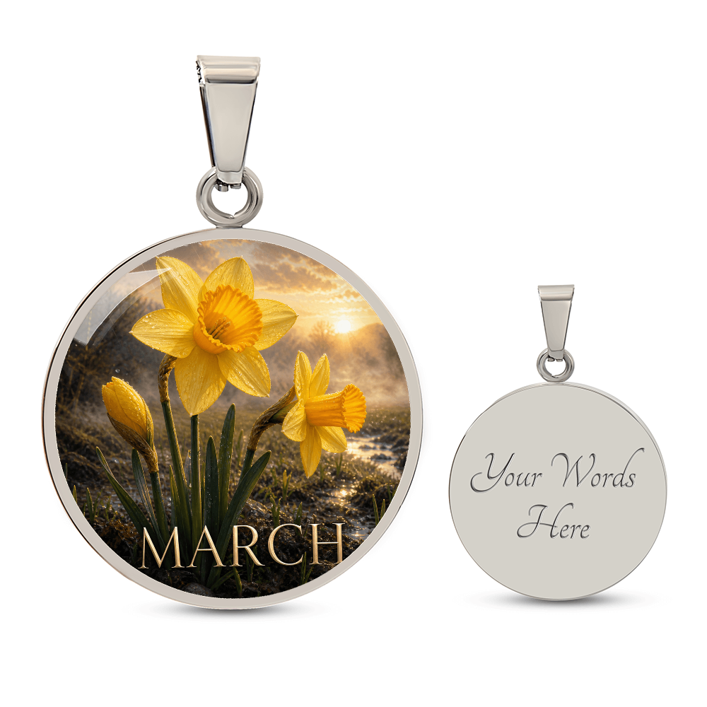 March Birth Flower Necklace | Daffodil Pendant