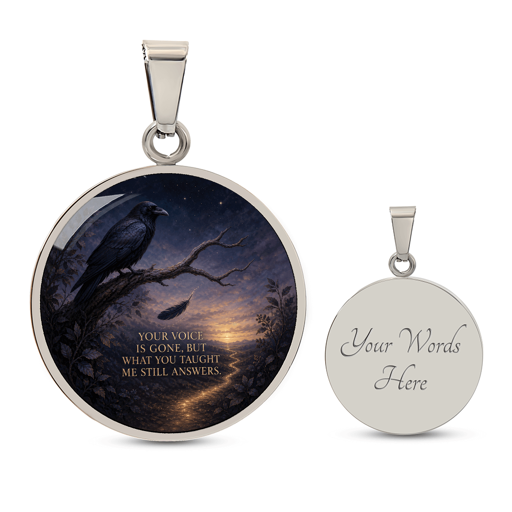 Raven Memorial Necklace | What You Taught Me Still Answers