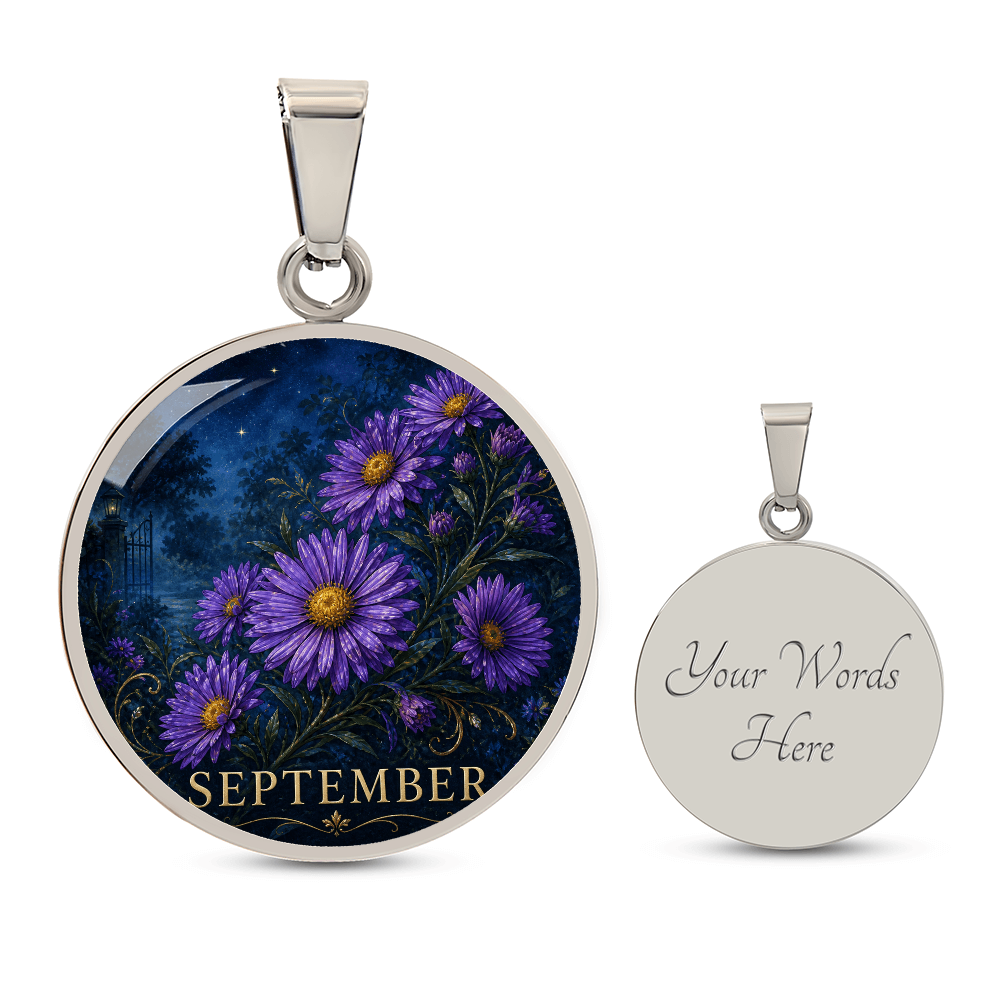 September Birth Flower Necklace | Aster Pendant
