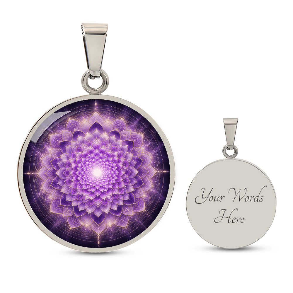 Crown Chakra Necklace | Purple Lotus Pendant