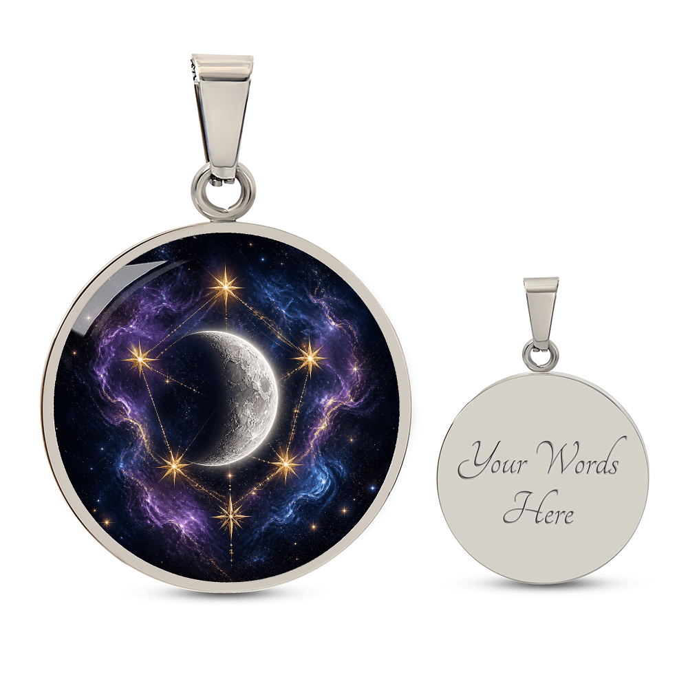 Moon and Stars Necklace | Celestial Pendant