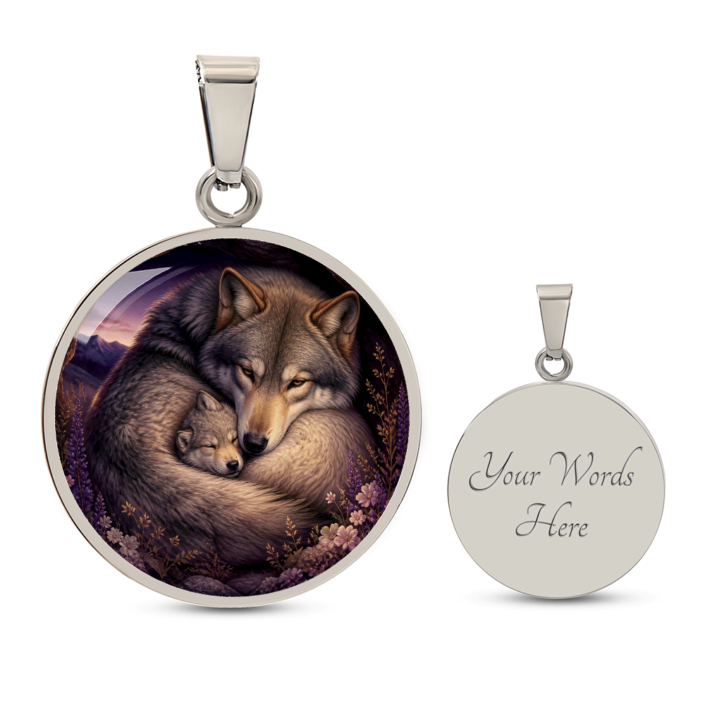 Mother Wolf and Cub Necklace | Keeping You Safe