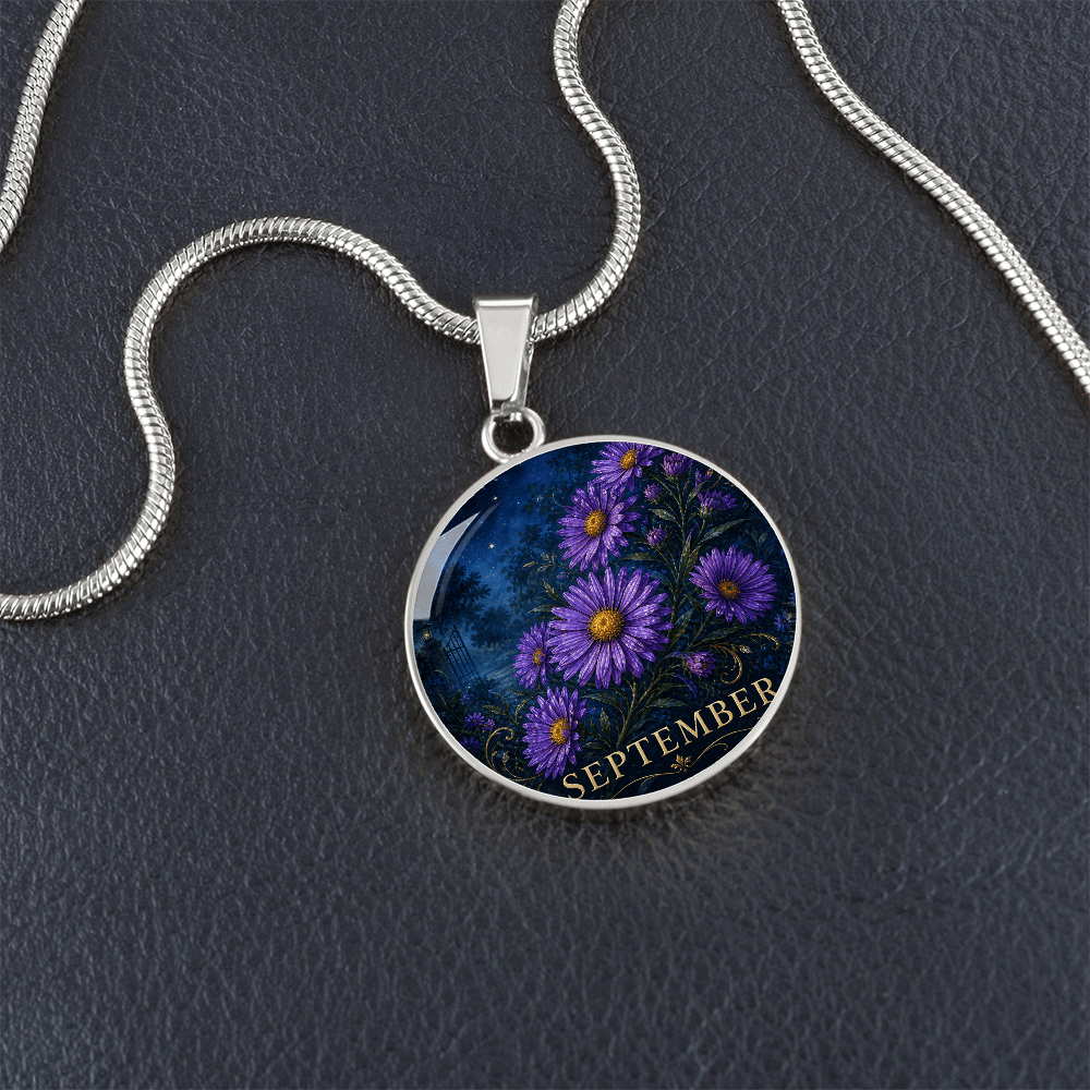 September Birth Flower Necklace | Aster Pendant