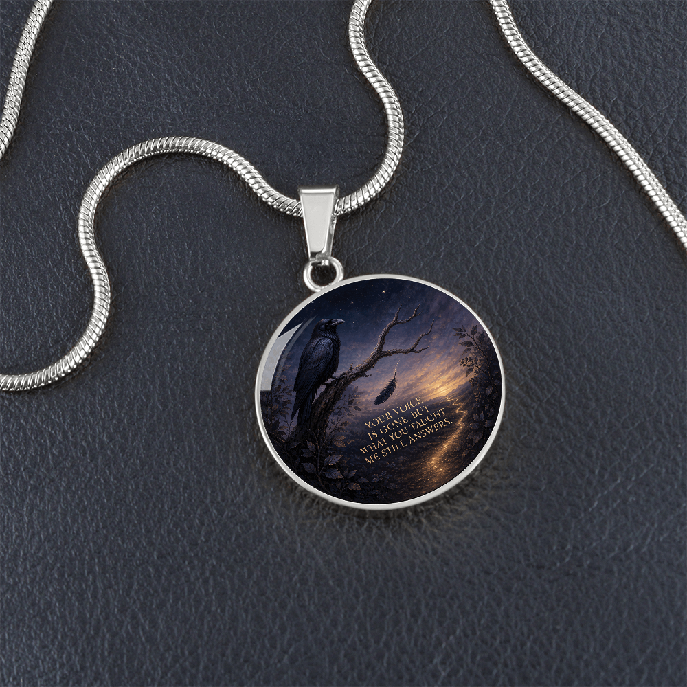 Raven Memorial Necklace | What You Taught Me Still Answers