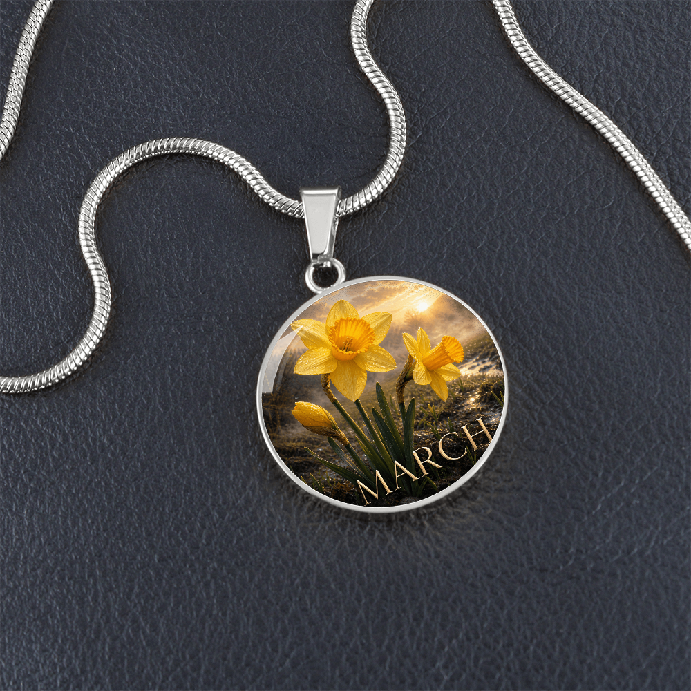 March Birth Flower Necklace | Daffodil Pendant