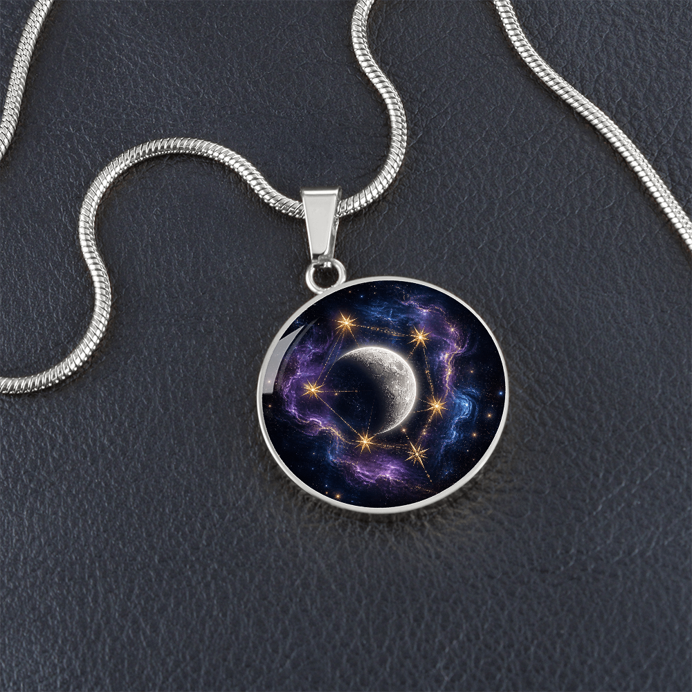 Moon and Stars Necklace | Celestial Pendant