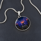 July Birth Flower Necklace | Larkspur Pendant
