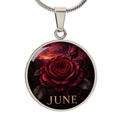 June Birth Flower Necklace | Rose Pendant
