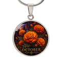 October Birth Flower Necklace | Marigold Pendant