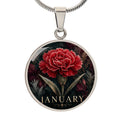 January Birth Flower Necklace | Carnation Pendant