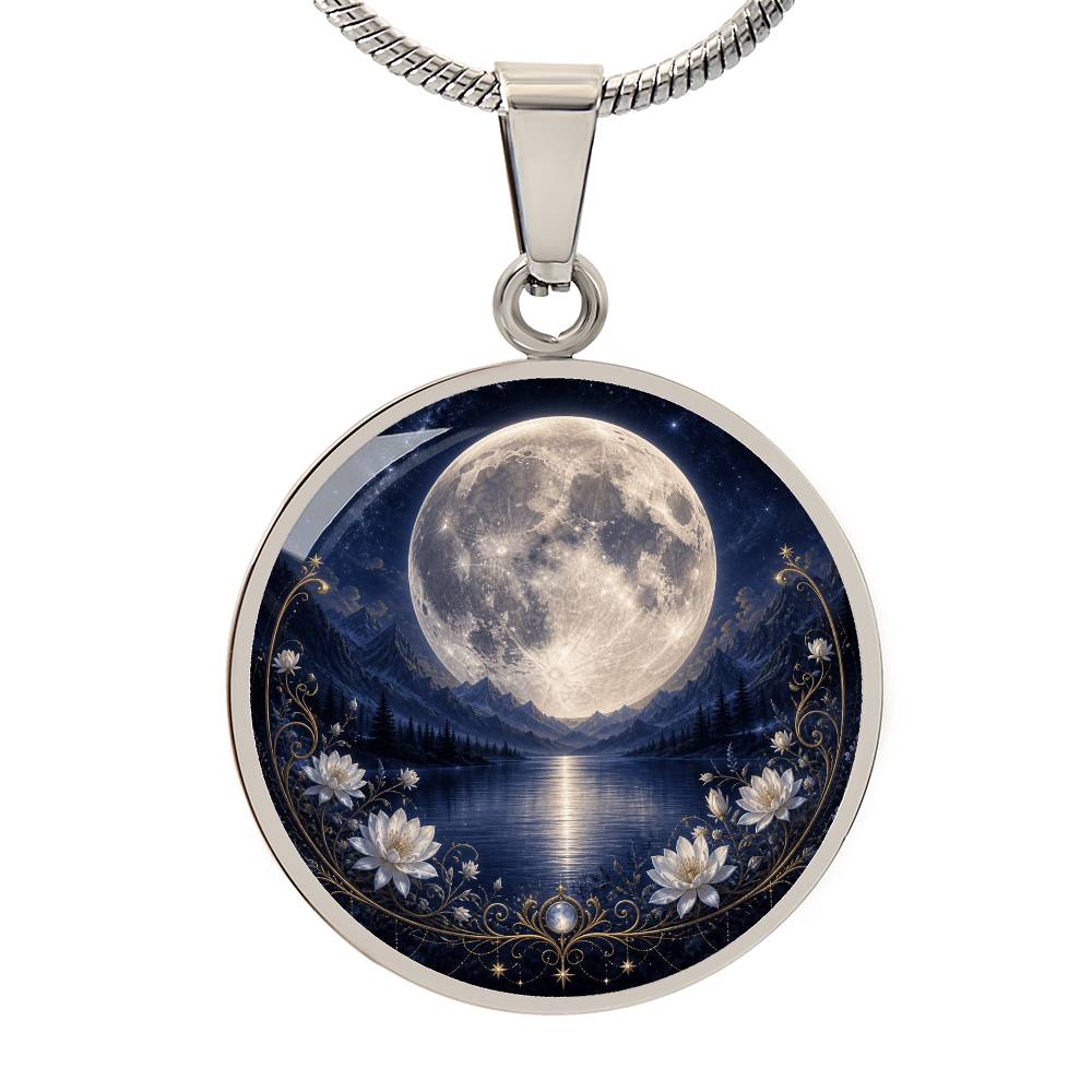 Full Moon Necklace | Moonlit Lake Pendant