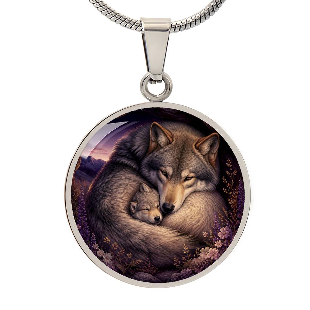 Mother Wolf and Cub Necklace | Keeping You Safe
