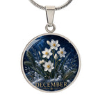 December Birth Flower Necklace | Narcissus Pendant