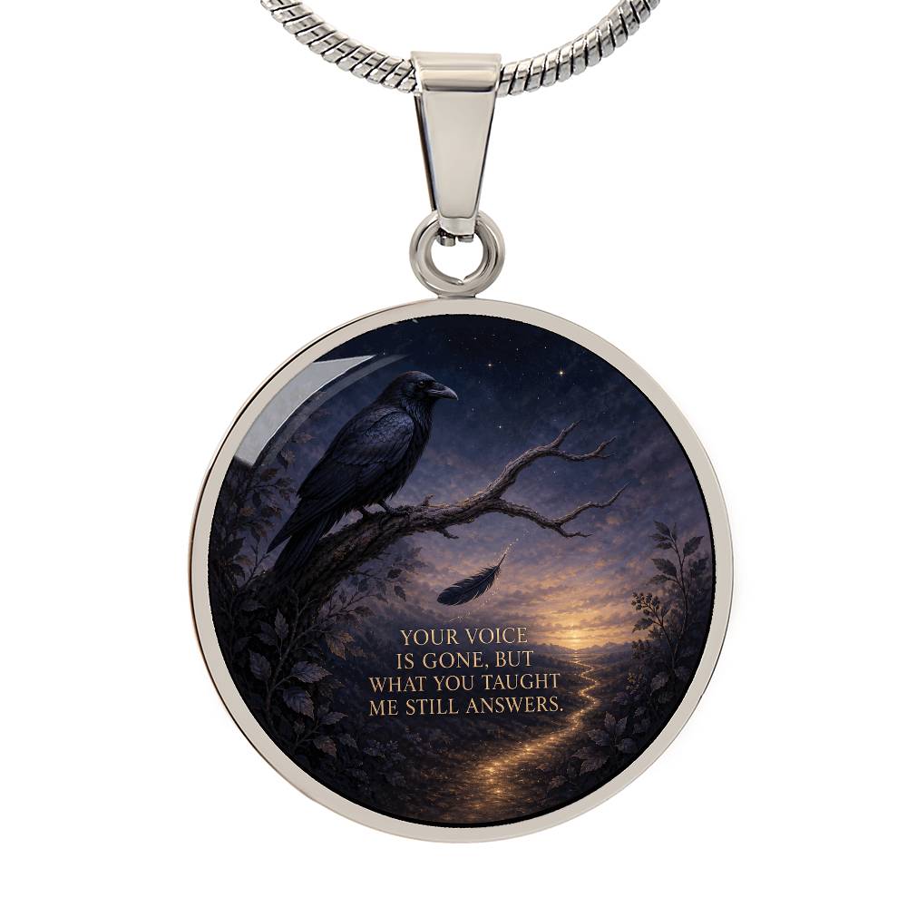 Raven Memorial Necklace | What You Taught Me Still Answers