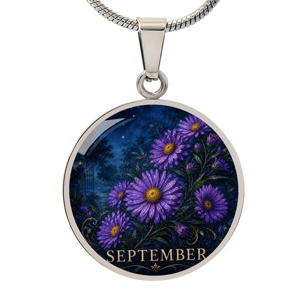 September Birth Flower Necklace | Aster Pendant