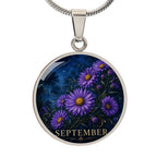 September Birth Flower Necklace | Aster Pendant