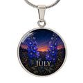 July Birth Flower Necklace | Larkspur Pendant
