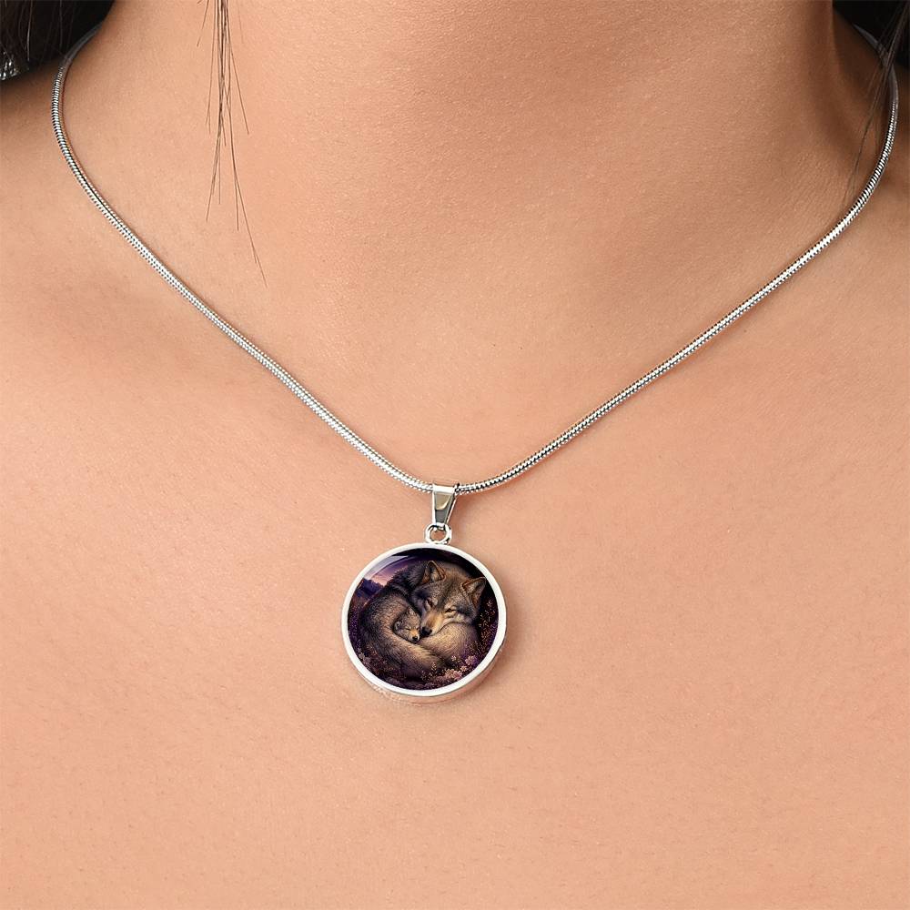 Mother Wolf and Cub Necklace | Keeping You Safe
