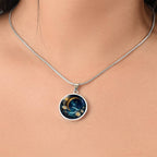 Crescent Moon Necklace | Celestial Ocean Pendant