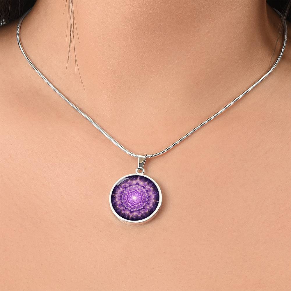 Crown Chakra Necklace | Purple Lotus Pendant