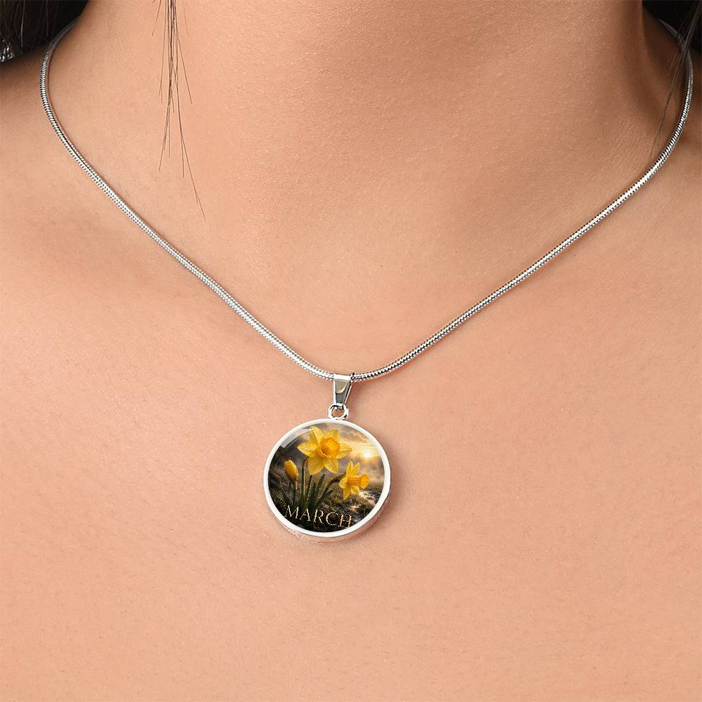 March Birth Flower Necklace | Daffodil Pendant
