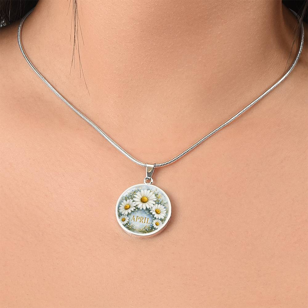 April Birth Flower Necklace | Daisy Pendant