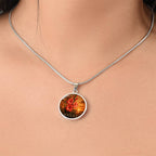 August Birth Flower Necklace | Gladiolus Pendant