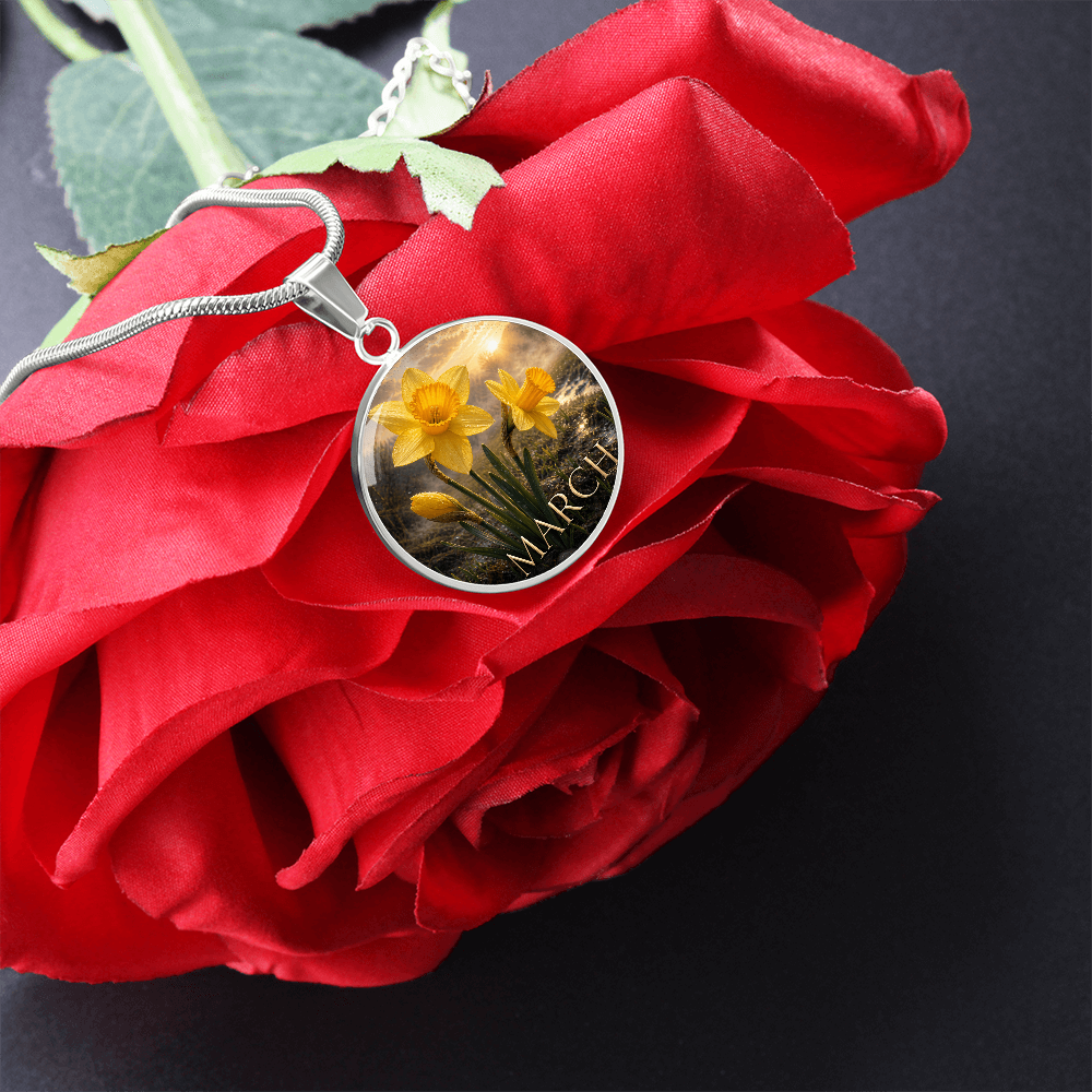 March Birth Flower Necklace | Daffodil Pendant