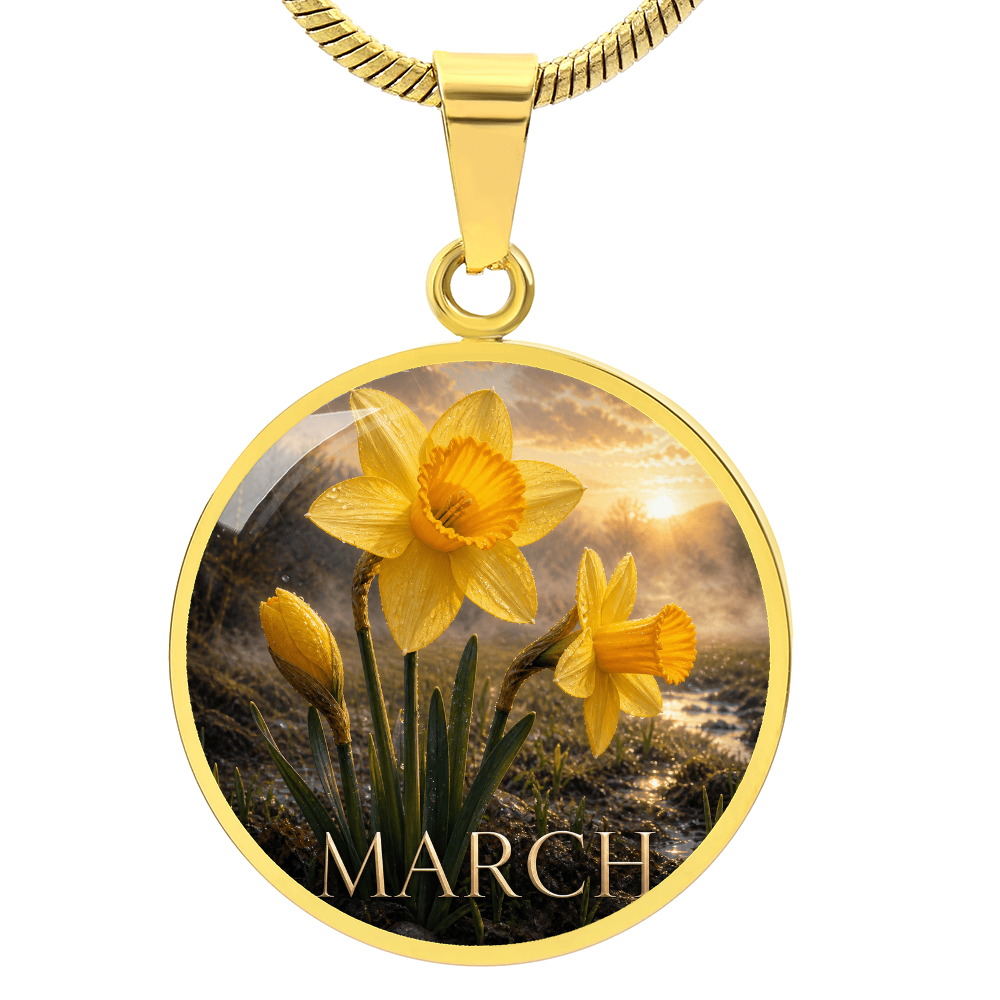 March Birth Flower Necklace | Daffodil Pendant