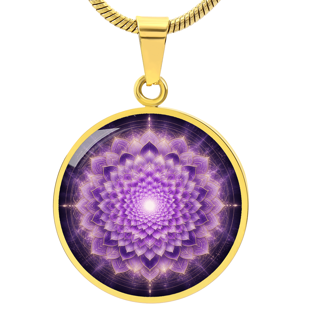 Crown Chakra Necklace | Purple Lotus Pendant