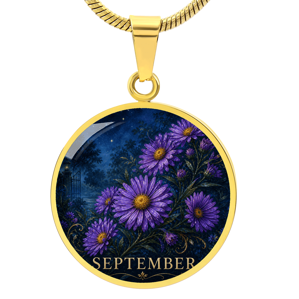 September Birth Flower Necklace | Aster Pendant