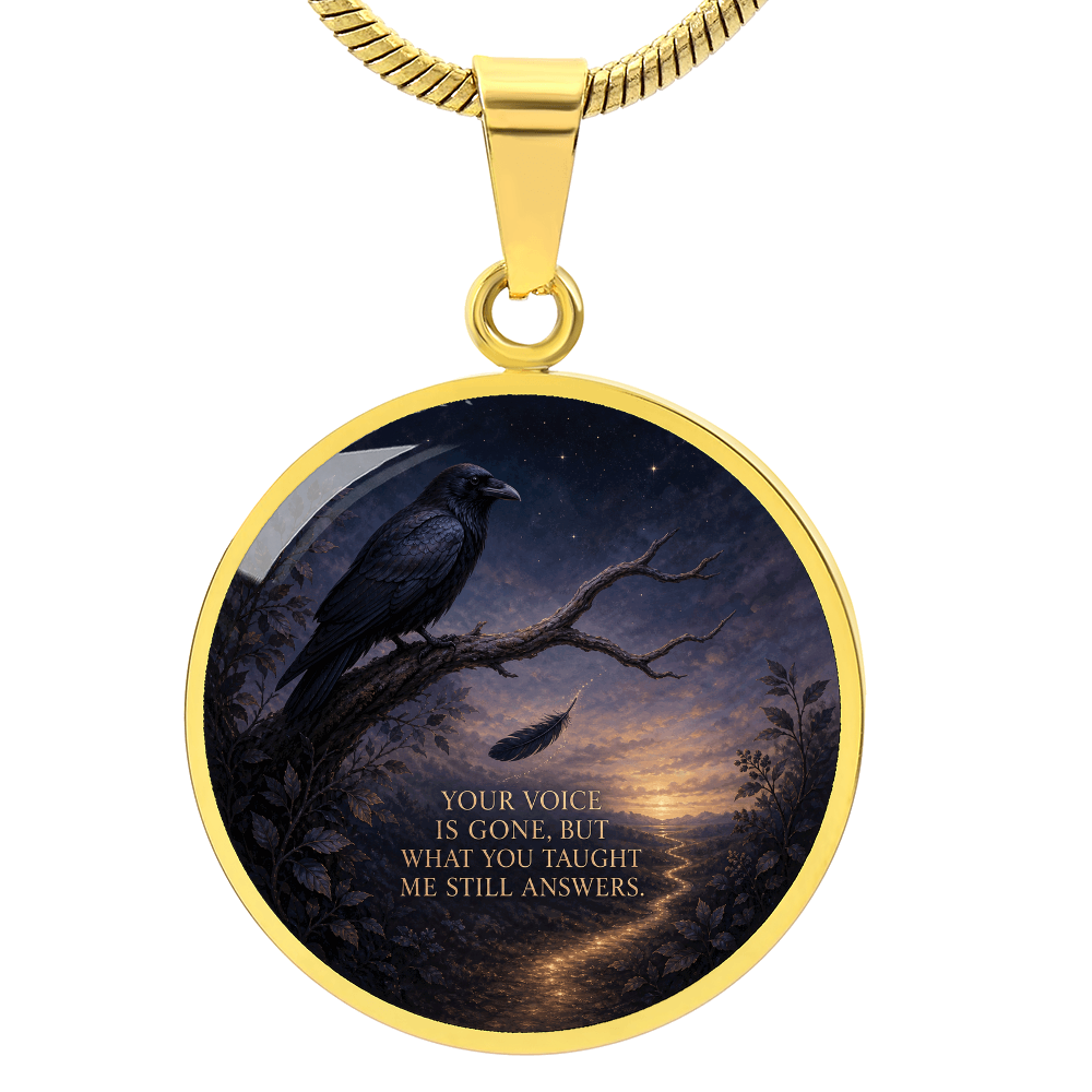 Raven Memorial Necklace | What You Taught Me Still Answers