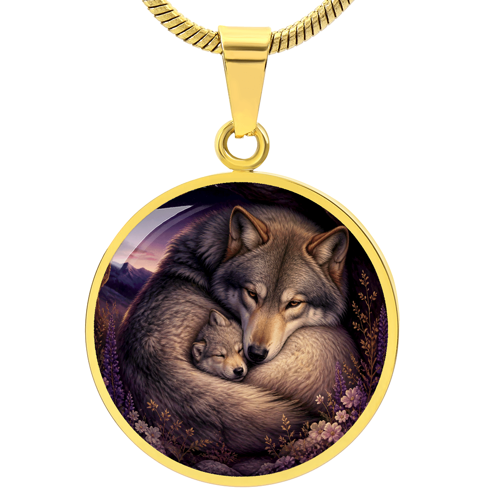 Mother Wolf and Cub Necklace | Keeping You Safe
