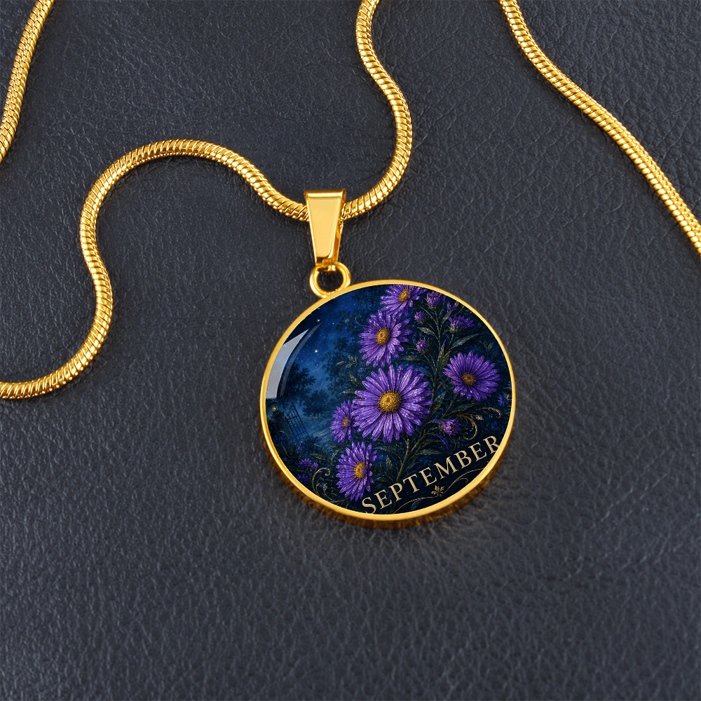 September Birth Flower Necklace | Aster Pendant