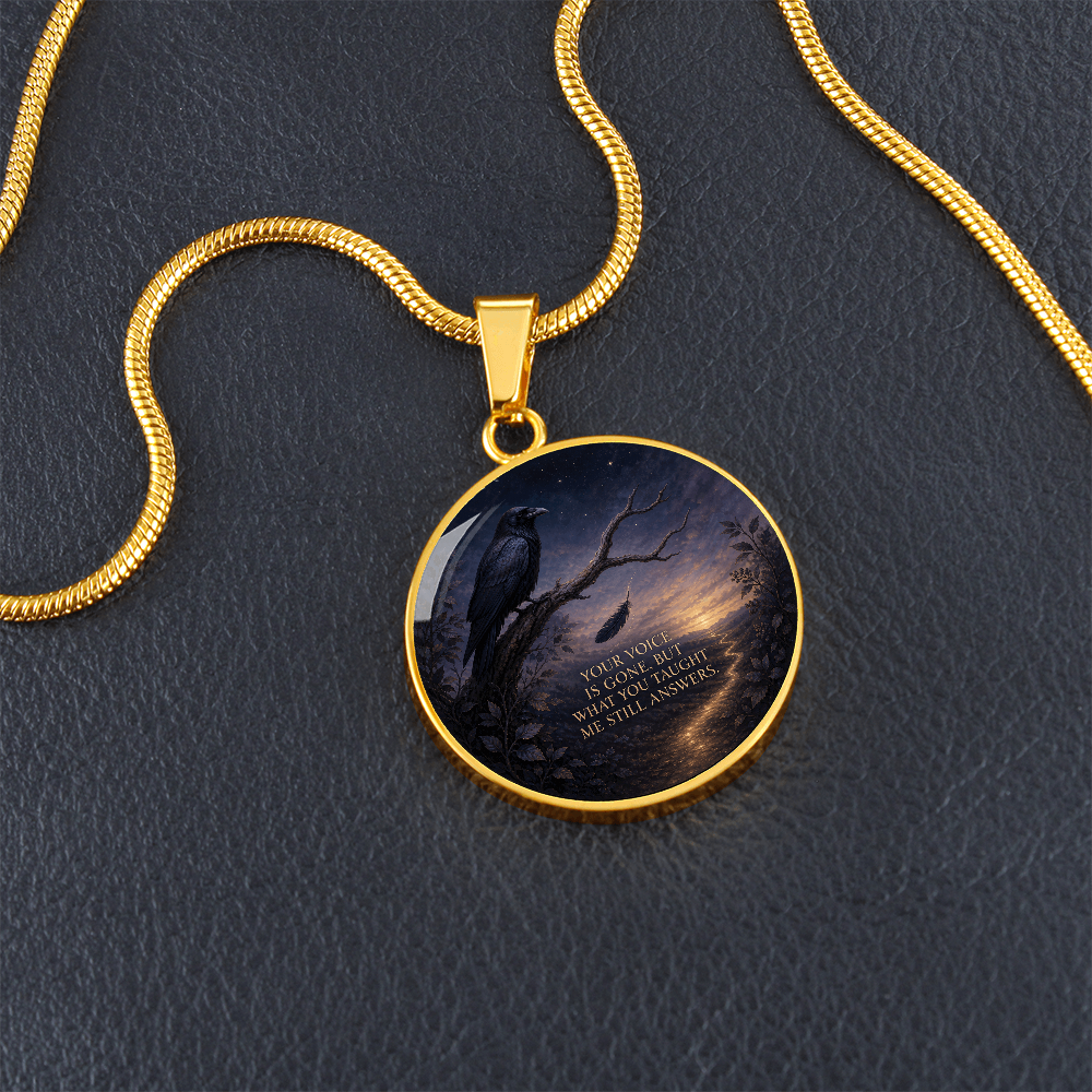 Raven Memorial Necklace | What You Taught Me Still Answers