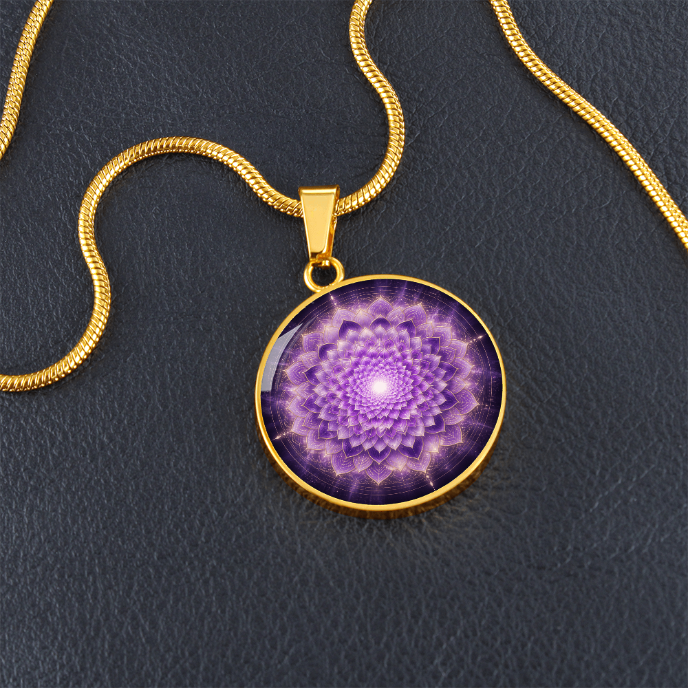 Crown Chakra Necklace | Purple Lotus Pendant