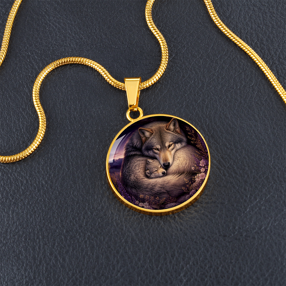 Mother Wolf and Cub Necklace | Keeping You Safe