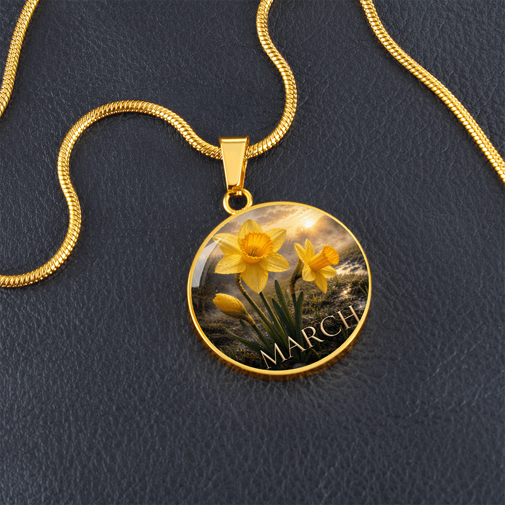 March Birth Flower Necklace | Daffodil Pendant