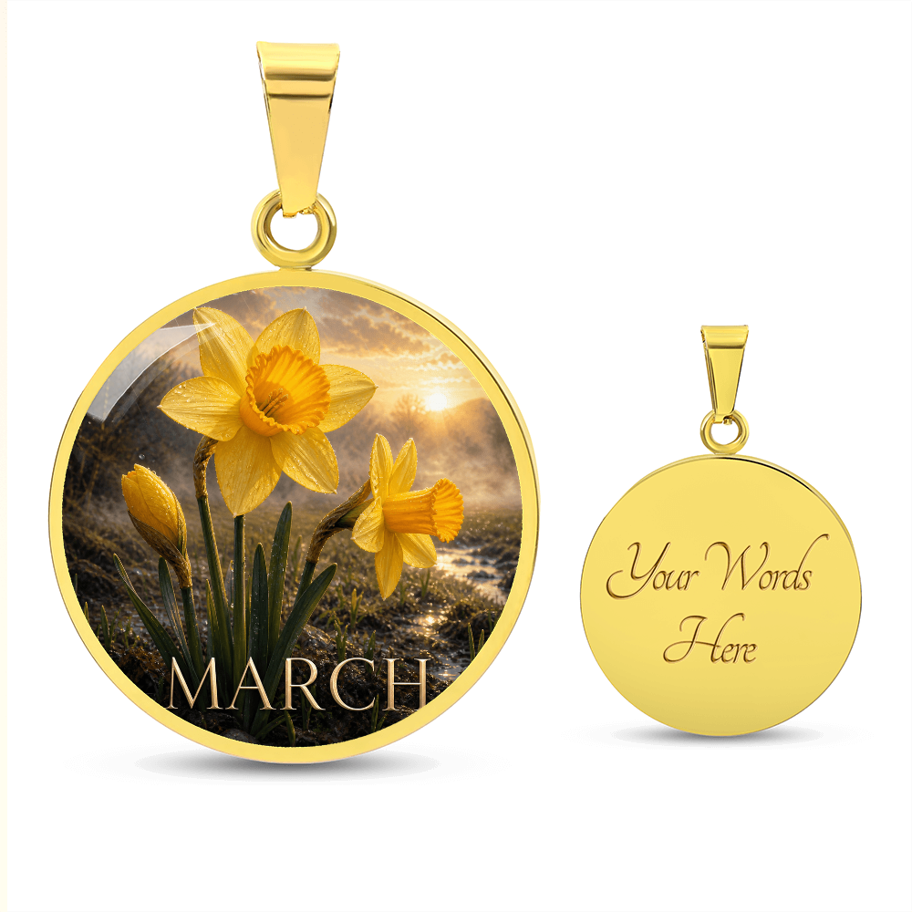 March Birth Flower Necklace | Daffodil Pendant
