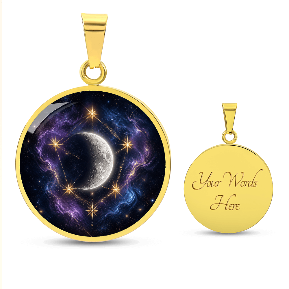 Moon and Stars Necklace | Celestial Pendant