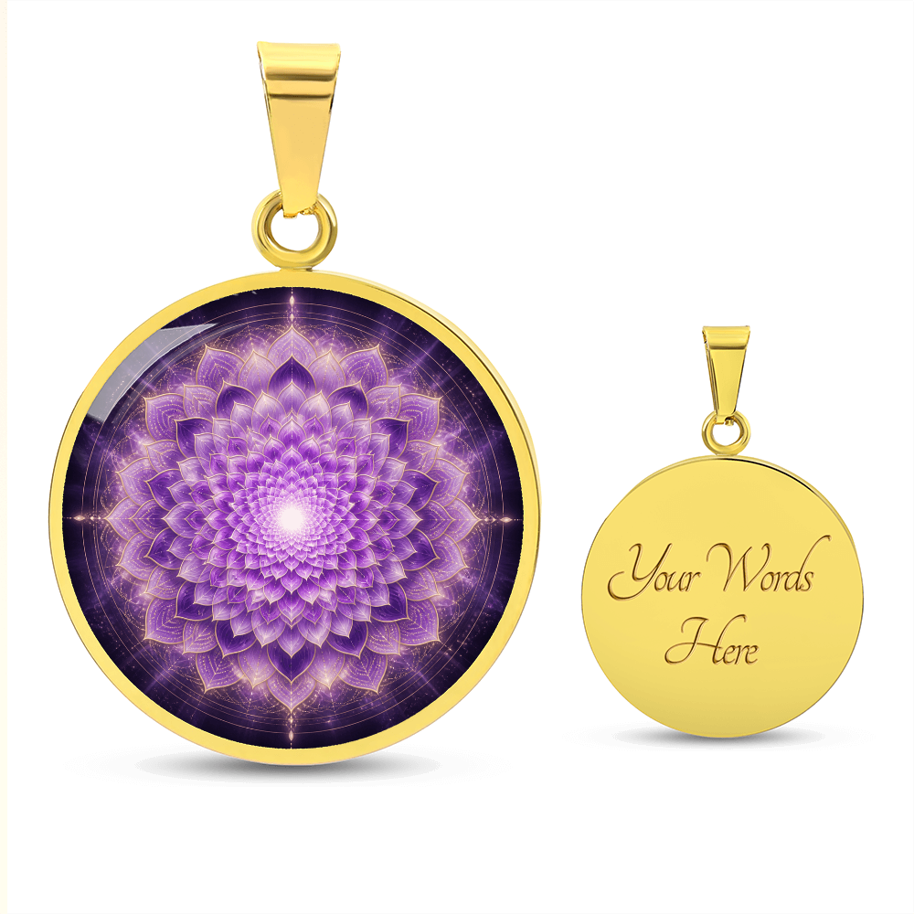 Crown Chakra Necklace | Purple Lotus Pendant