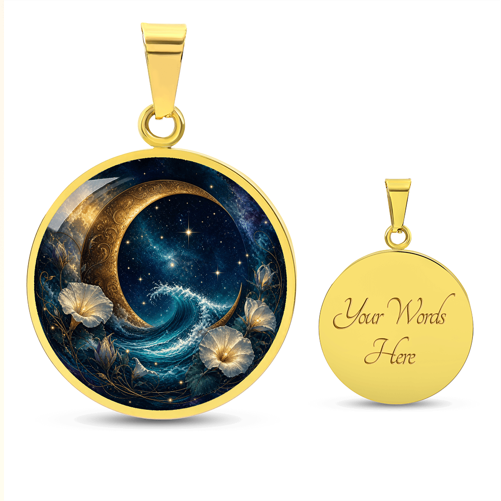 Crescent Moon Necklace | Celestial Ocean Pendant