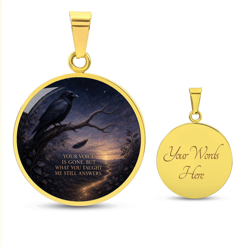 Raven Memorial Necklace | What You Taught Me Still Answers