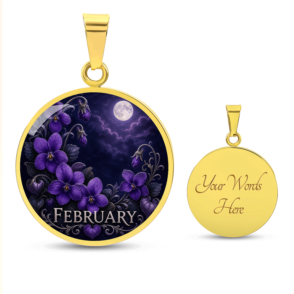 February Birth Flower Necklace | Violet Pendant