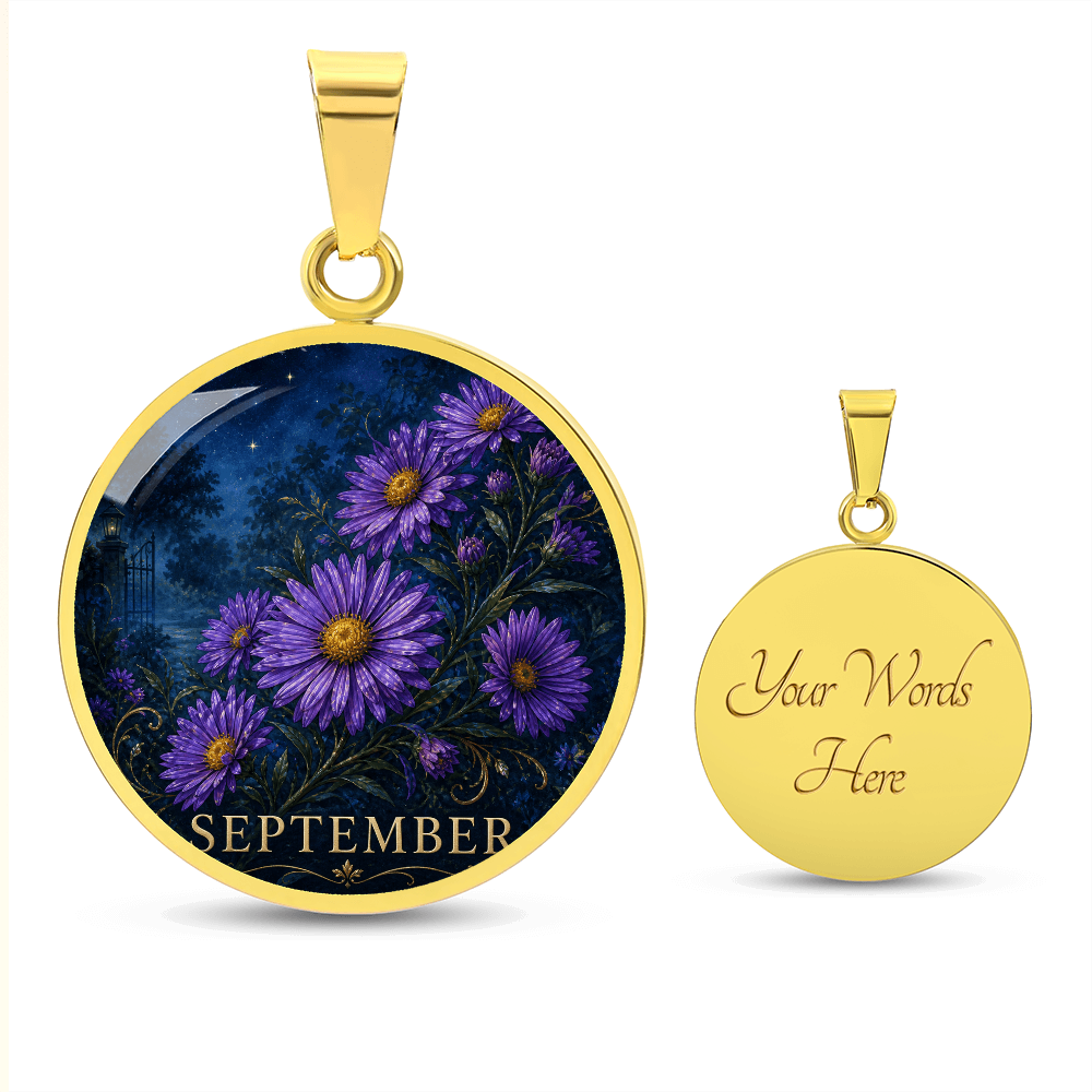 September Birth Flower Necklace | Aster Pendant
